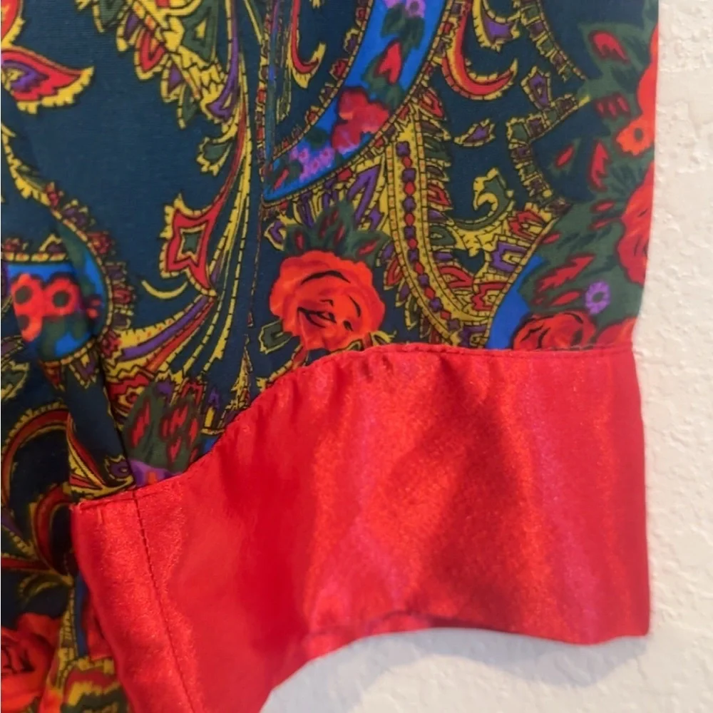 Vintage Victoria Secret Floral Red Robe - Picture 3 of 15
